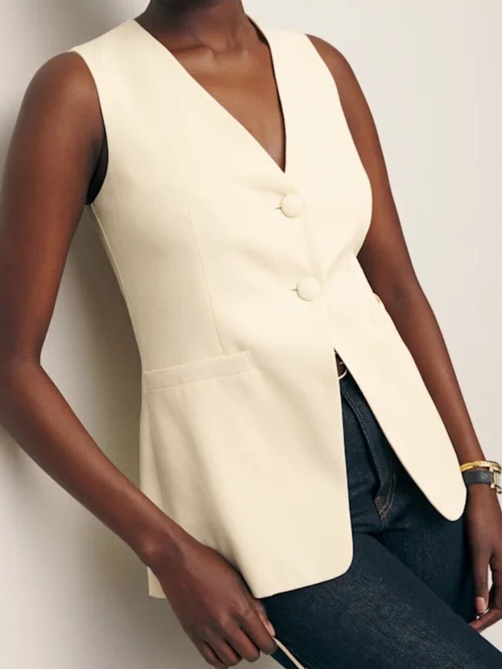 Reformation NWT Casey Vest Sugar XS